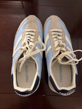 Tretorn Men’s Sky Blue, Cream & Tan Low-Top Sneakers